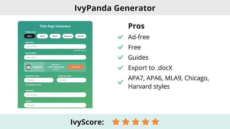 IvyPanda Title Page Generator