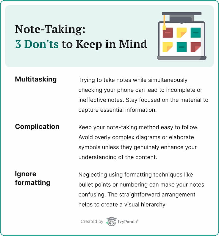 Three things to keep in mind when you take notes.