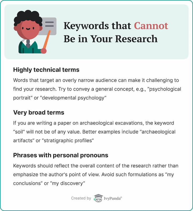 Keywords that should not be in your research.