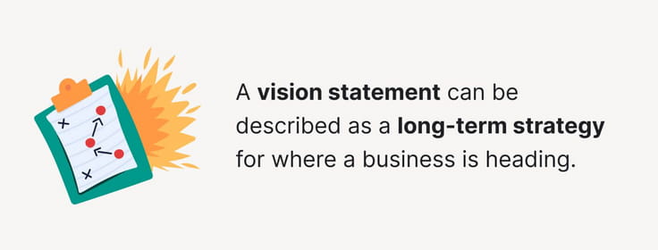 A vision statement can be described as a long-term strategy for where a business is heading.